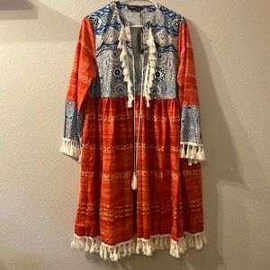 NWT Noracora fun print tassel midi dress size medium